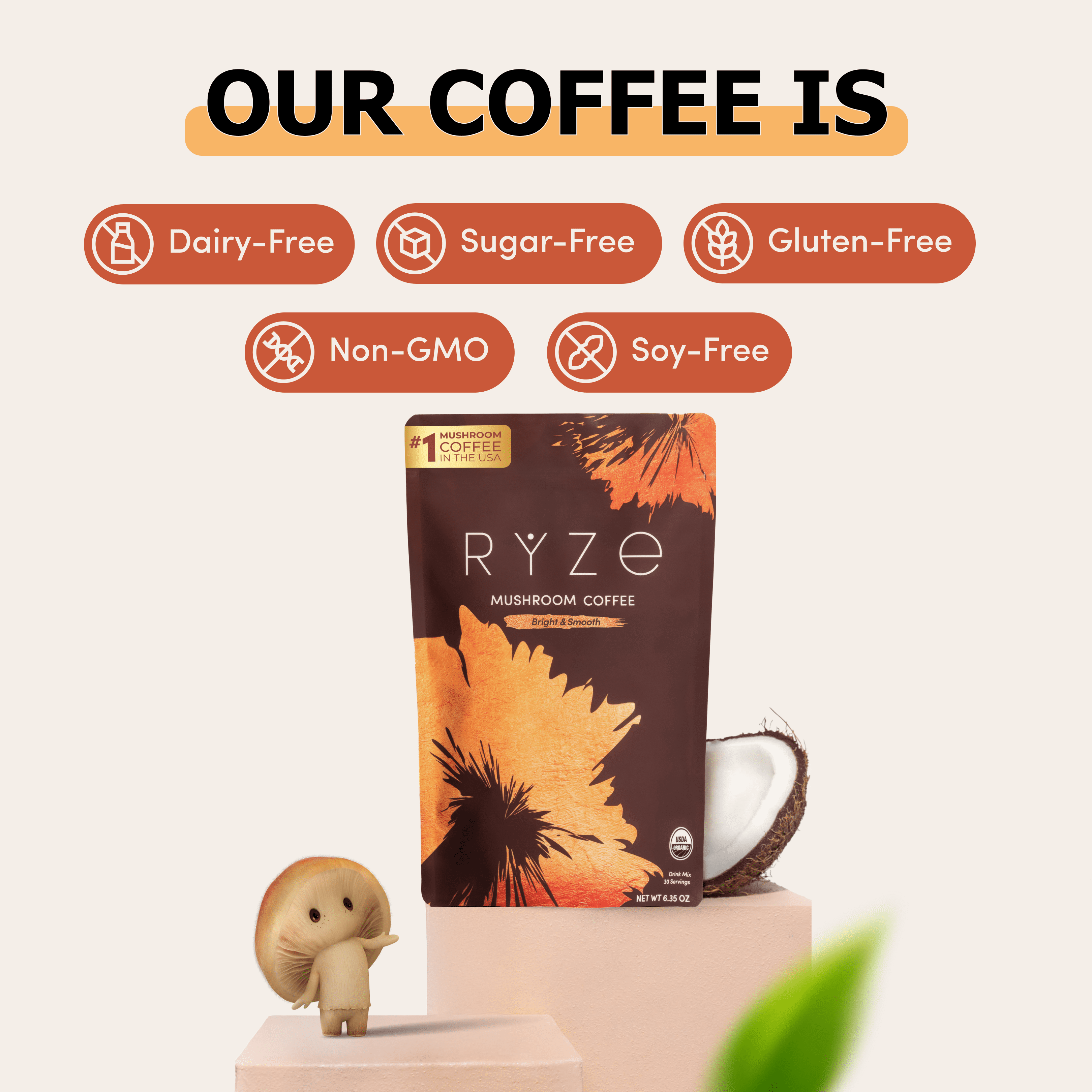 RYZE  Mushroom Coffee - 30 Servings